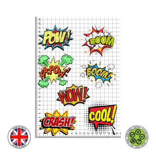 Comic Sound Effects Pop Art edible cake topper decoration