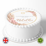 Personalised Pierwsza Komunia Święta Wreath 7.5in round edible cake topper decoration (Polish version)