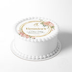 Personalised First Holy Communion Wreath 7.5in round edible cake topper decoration (English version)