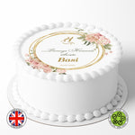 Personalised Pierwsza Komunia Święta Wreath 7.5in round edible cake topper decoration (Polish version)