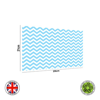 Baby Blue Zig Zag Pattern edible cake topper decoration