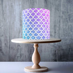 Blue and Purple Glitter Mermaid Skin Pattern edible cake topper decoration