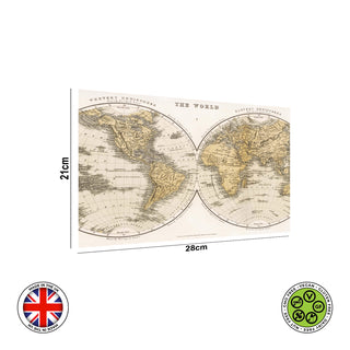 Beige Vintage World Map edible cake topper decoration