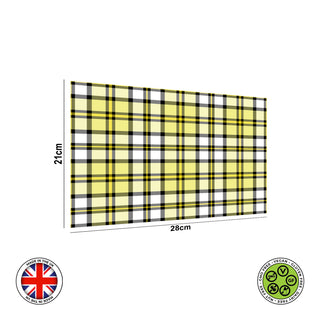 Yellow White Seamless Tartan Pattern edible cake topper decoration