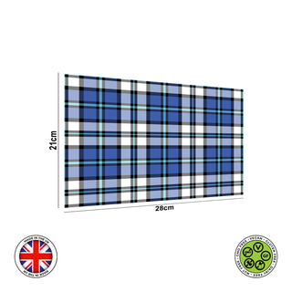 Blue White Seamless Tartan Pattern edible cake topper decoration