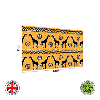 African Ethnic Seamless Pattern with Giraffes edible cake topper decoration