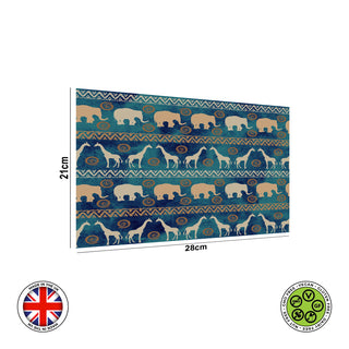 African Ethnic Seamless Pattern with Giraffes and Elephants edible cake topper decoration