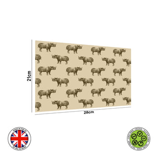 Beige and Sand Seamless Rhinos Pattern edible cake topper decoration