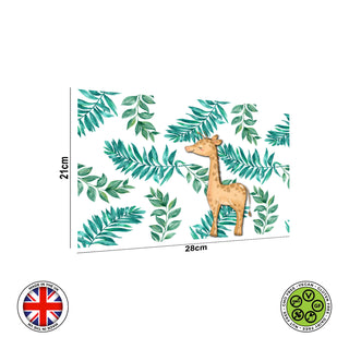 Cute Safari Giraffe and leaves Seamless Pattern edible cake topper decoration