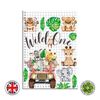 Wild One Baby Shower Safari Cute Animals Red Car Watercolour Jungle edible cake decorations