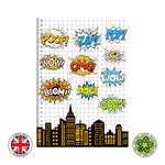 Comic Speech Bubbles Cartoon Cloud Superhero City Skyline bundle edible cake topper decoration