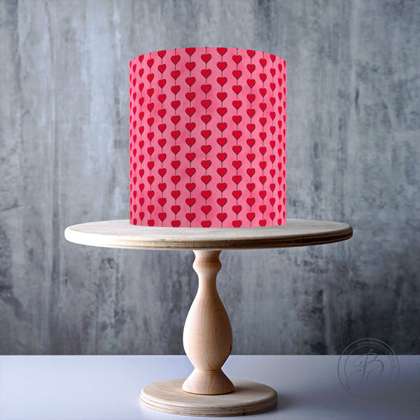 Hearts Seamless Valentine's Pattern edible cake topper decoration