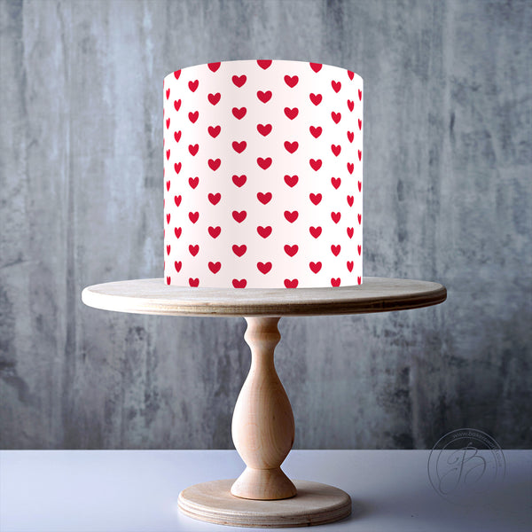 Red hearts Seamless Valentine's Pattern edible cake topper decoration