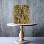 Art Deco Black Gold effect Seamless Wrap Around edible cake topper decoration