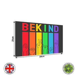 BEKIND sign language rainbow PRIDE edible cake topper decoration