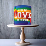 PRIDE DAY LOVE BE YOURSELF rainbow flag PRIDE edible cake topper decoration