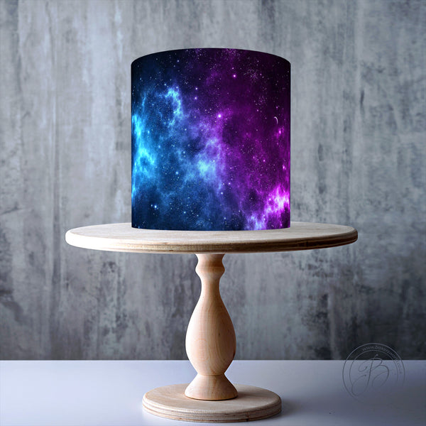 Blue & Purple Universe edible cake topper decoration