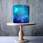 Blue Universe edible cake topper decoration