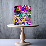 Graffiti wall art edible cake topper decoration