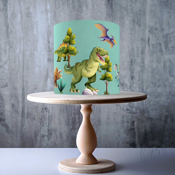 Dinosaurs Trees Rocks set edible cake topper decoration