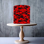 Red and Black seamless camouflage pattern edible cake topper decoration