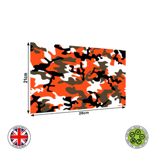 Orange seamless camouflage pattern edible cake topper decoration