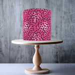 Pink Leopard Skin Texture Animal Seamless Pattern edible cake topper decoration