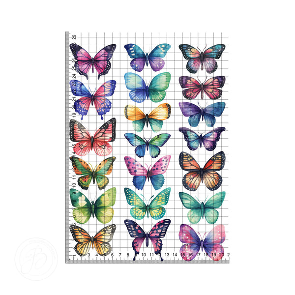 Watercolour butterflies (6cm) set edible cake topper decoration