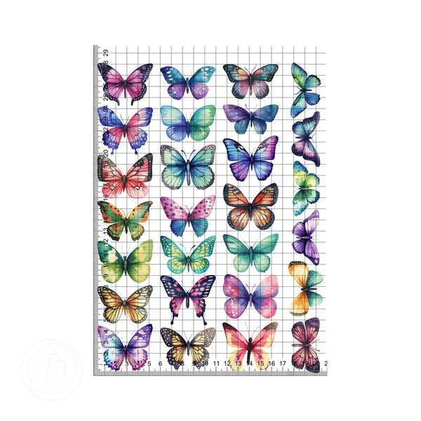 Watercolour butterflies (5cm) set edible cake topper decoration