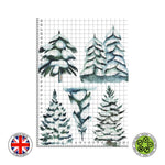 Winter Snowy Fir Trees Watercolour bundle edible cake topper decoration