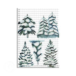 Winter Snowy Fir Trees Watercolour bundle edible cake topper decoration