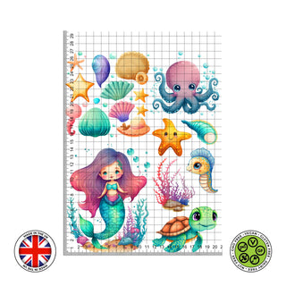 Under the Sea Mermaid Watercolour set edible cake topper decoration