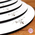 Round Personalised Premium White 6mm MDF Cake boards