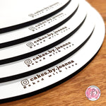 Round Personalised Premium White 6mm MDF Cake boards