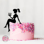 Personalised sitting girl silhouette cake topper