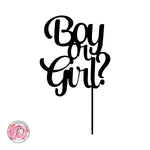 Boy or girl - baby shower cake topper