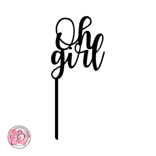 Oh girl - baby shower cake topper