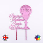 Personalised IHS Pierwsza Komunia Swieta - First Holy Communion cake topper (Chalice)