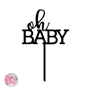 oh BABY - baby shower cake topper