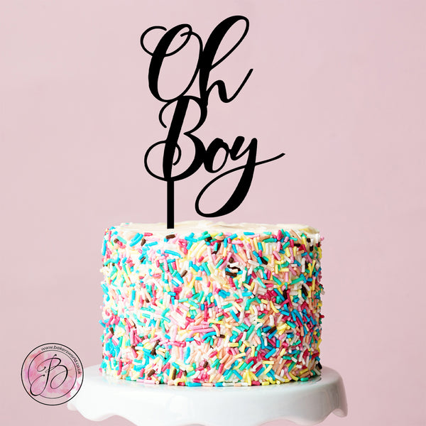 Oh Boy - baby shower cake topper