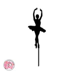 Ballerina silhouette birthday cake topper