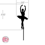 Ballerina silhouette birthday cake topper