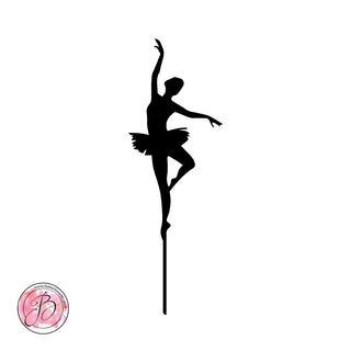 Ballerina silhouette birthday cake topper