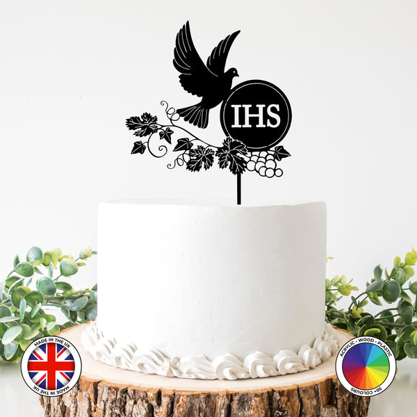 IHS - First Holy Communion cake topper (Dove)