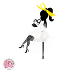 Personalised sitting girl silhouette with tutu cake topper