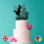 Personalised fisherman groom bride Mr & Mrs - wedding cake topper