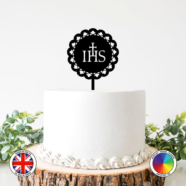 IHS - First Holy Communion cake topper