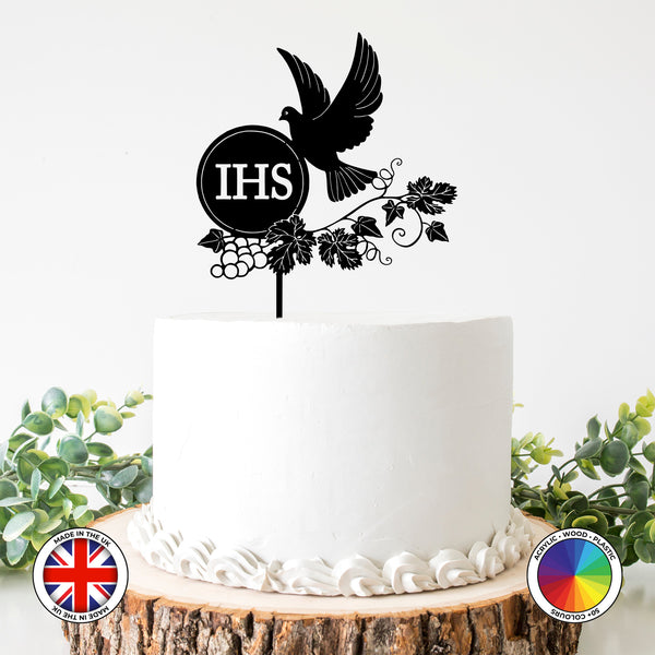 IHS - First Holy Communion cake topper (Dove)