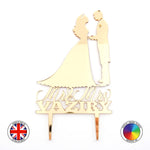 Personalised Bride and Groom with "Mr & Mrs" - wedding cake topper