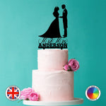 Personalised Bride and Groom with "Mr & Mrs" - wedding cake topper